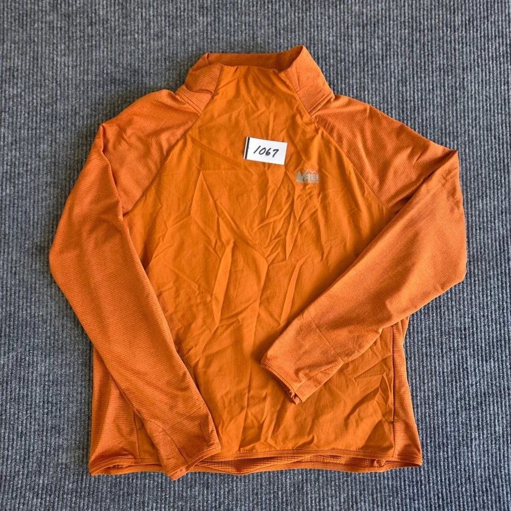 REI Co-op Quarter Zip Pullover Long Sleeve Shirt Mens XLarge Orange - Picture 5 of 5